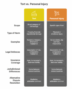tort, personal injury, lawsuit, Difference Between a Tort and a Personal Injury Lawsuit, negligence tort examples, what is a tort claim
