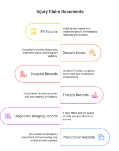injury claim. medical records